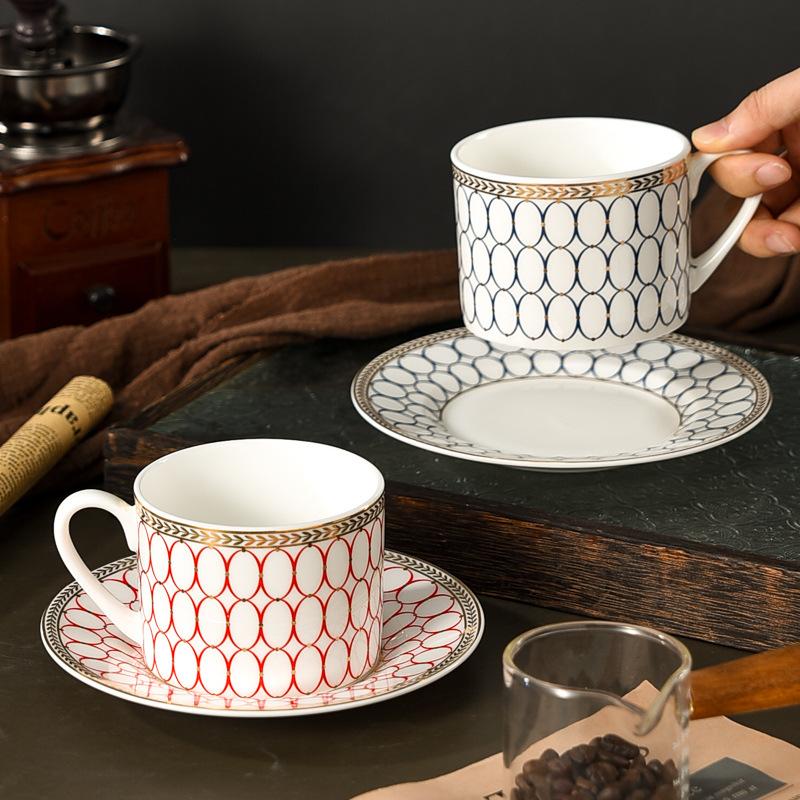 Ceramic Coffee Cup High End Exquisite Afternoon Tea Cup High End Light Luxury High Value Cup Disc Set Women's Latte Cup