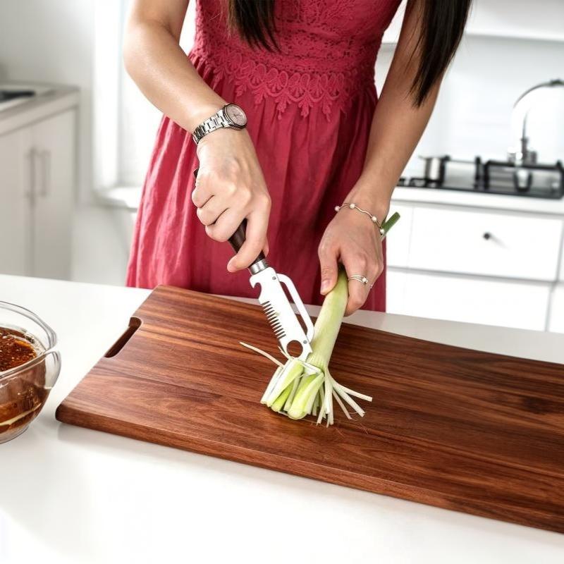 Multifunctional Stainless Steel Peeler With Bottle Opener Nut Cutter Comfort Grip Handle For Kitchen Fruit Vegetable Prep