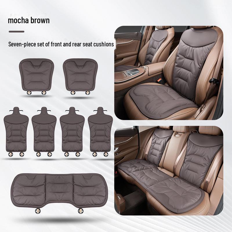 Kiváló minőségű nappa bőr autósülés párna, vastagított csúszásmentes kialakítás első és hátsó ötszemélyes autókhoz