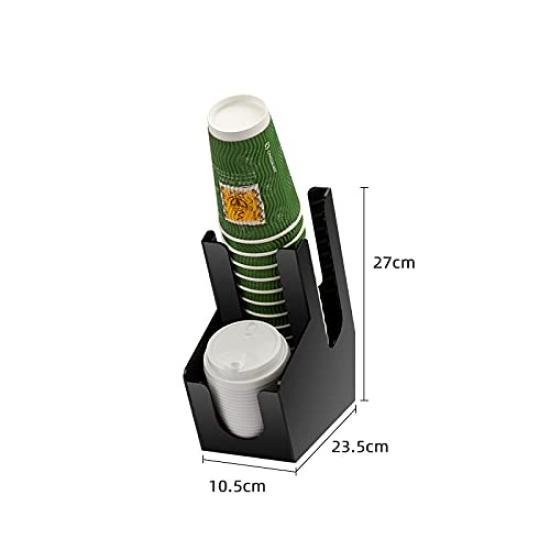 Acrylic paper cup holder, cup stand, coffee cup dispenser for convenience stores, buffets, offices, and more.