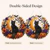 Halloween 2D Flat DIY PET Diamond Art Pendant with Chain Crystal Rhinestone Art Pendants for Adults Gift Home Wall Window Decor