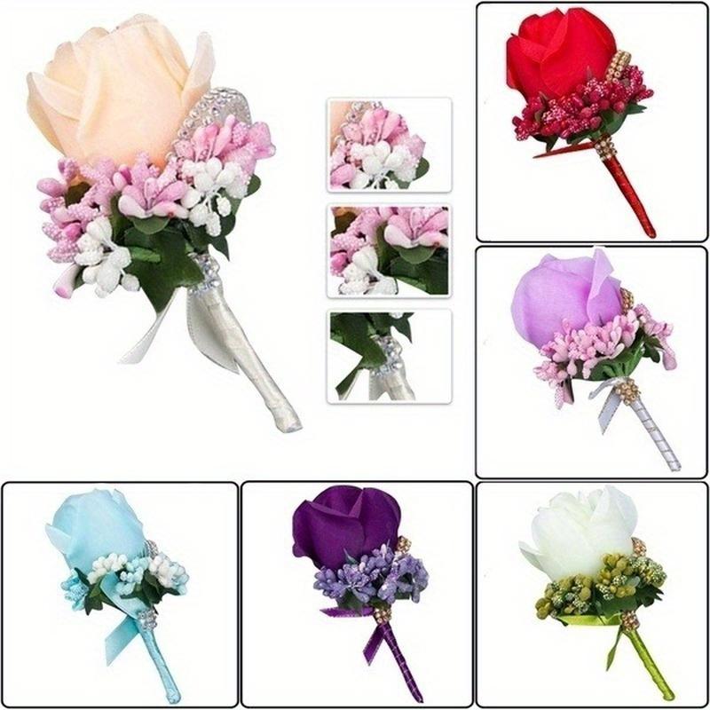 

Mens Corsage Rose Pin Brooch Wedding Suit Flower Accessories светло-синий