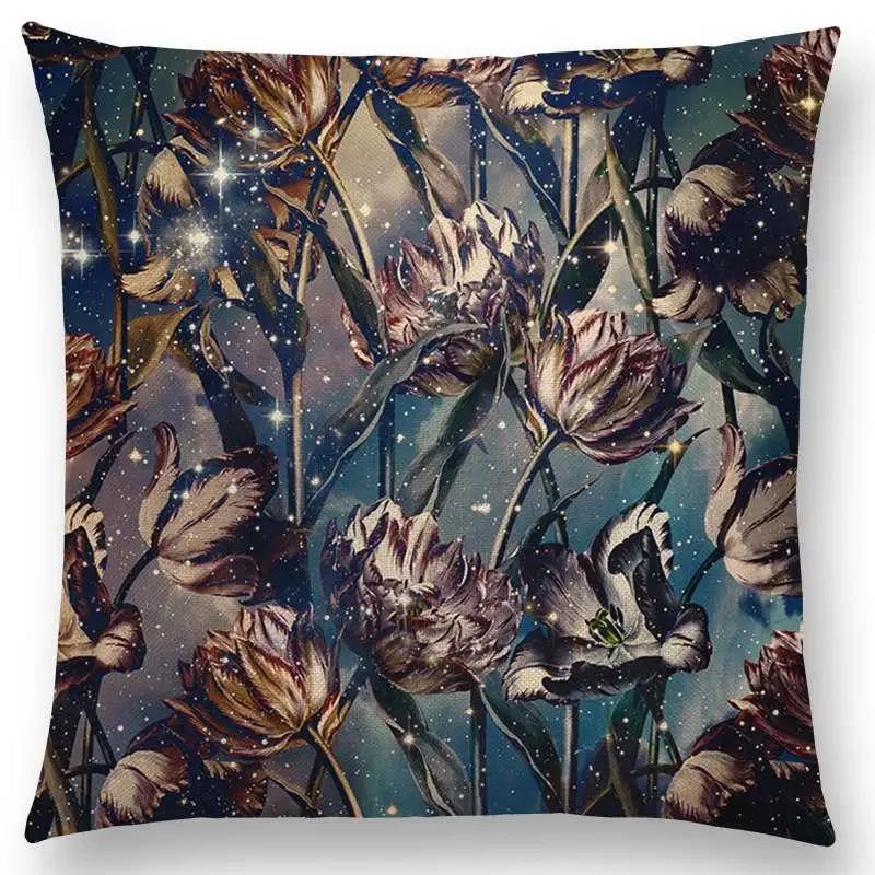 Latest Gorgeous Death Beautiful Skull Floral Garden Colorful Flower God Meaning of Life Cushion Cover Car Sofa Throw Pillow Case