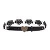 Retro Street Fashion Heart Pu Leather Belt With Metal Snap Closure For Women