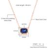 Minimalist Square Colorful Crystal Pendant Necklace for Women Rose Gold Color Choker Chain on The Neck Jewelry Girls Gift KCN044
