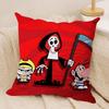 B-Billy & Mandy'sAdventure Cushion Cover Silky Short Plush Double-Sided Printed Pillow Case for Sofa All Seasons Home Decor Gift