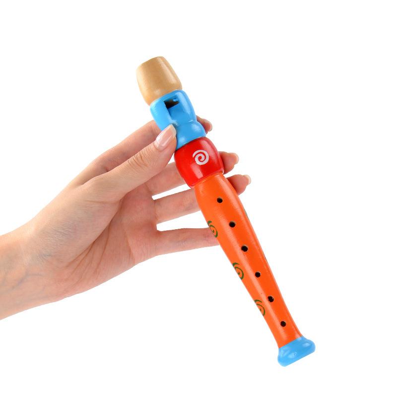 1Pc Wooden Cartoon Flute Children Clarinet 6-Hole Piccolo Baby  Toys Musical Instrument Toys Early Education Enlightenment TMZ