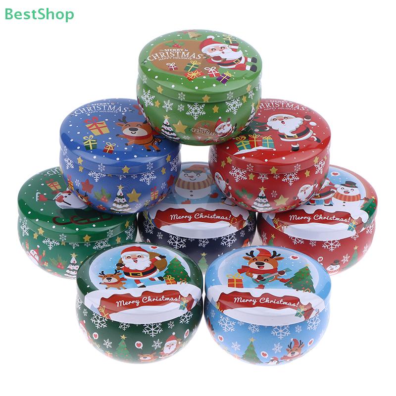 Christmas Small Tin Box,Iron Can,Creative Cookie And Candy Tin, Christmas Candle Jar