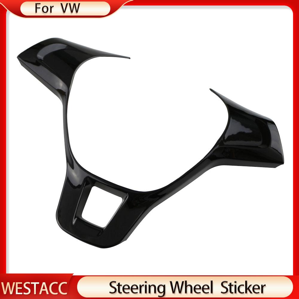 ABS Chrome Car Steering Wheel Cover Sticker Trim for Golf 7 GTI MK7 Jetta MK6 2015- Polo 2017-