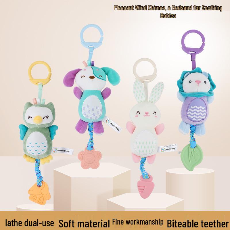 Baby Animal Cartoon Plush Rattle & Wind Chime for Car or Crib