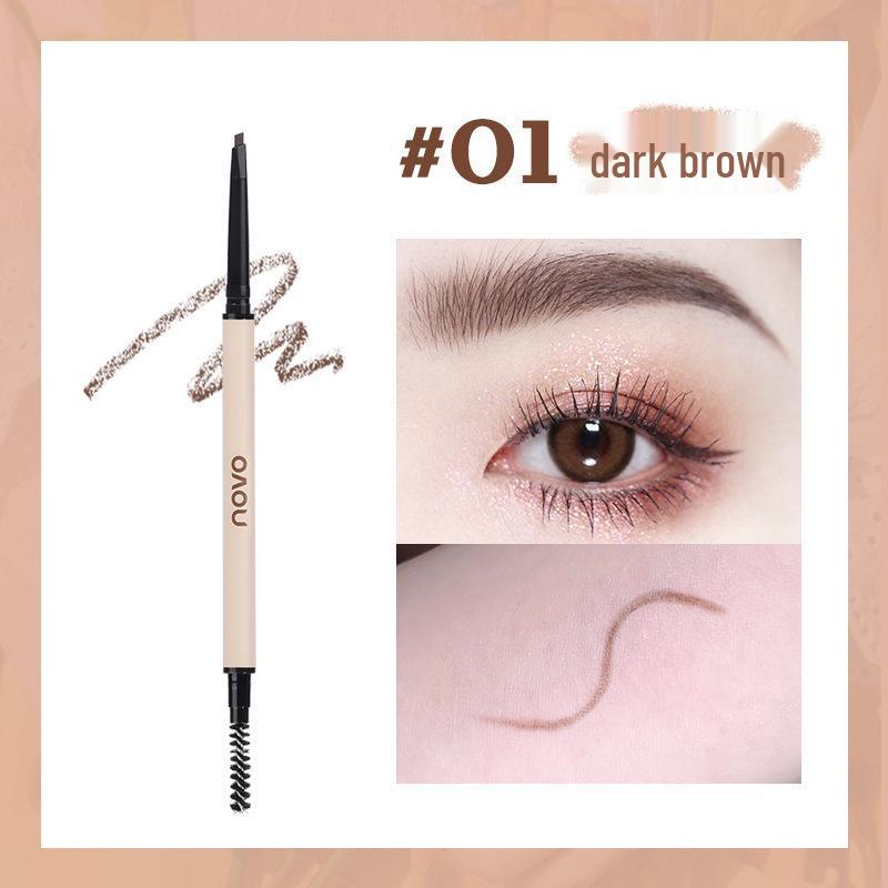 Precision Ultra-Fine Mist Eyebrow Pencil: Long-Lasting, Waterproof & Smudge-Proof with Triangular Tip & Natural Brow Powder