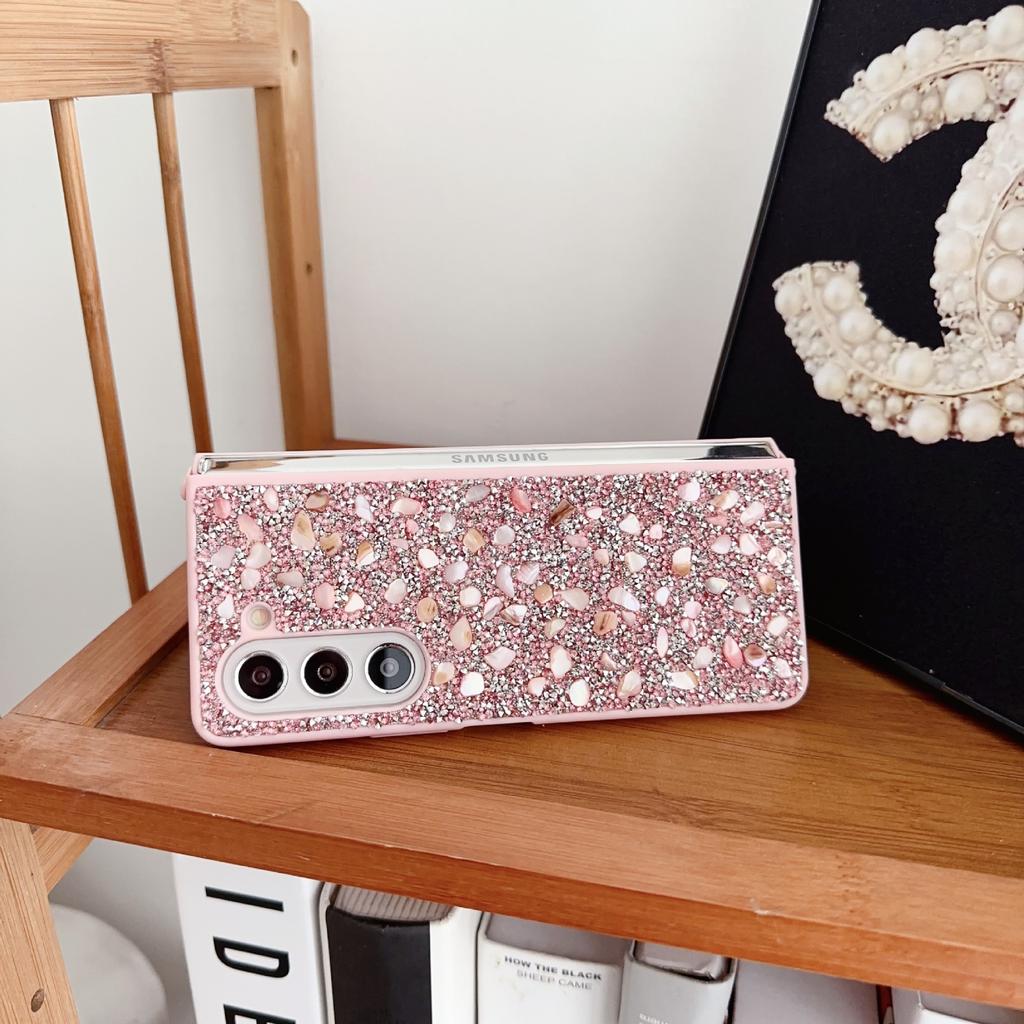 Applicable To Samsung ZFold7 Mobile Phone Case, Diamond Glitter All-inclusive TPU Protective Case Zfold5 Folding Mobile Phone Case 3rd Generation
