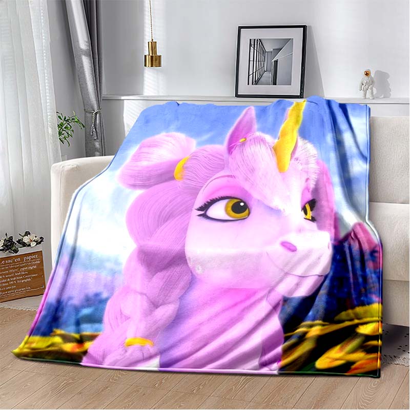 Mia And Me Cartoon Print Flannel Throw Blanket Soft Warm Bed Cover For Kids Bedroom Living Room Sofa Home Decor Gift