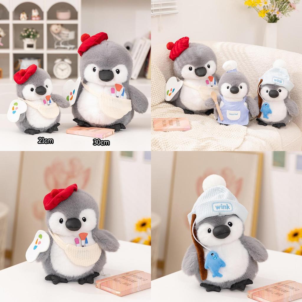 Cartoon Penguin Plush Toy With Polyester Fiber Filling For Childrens Gift And Room Decor