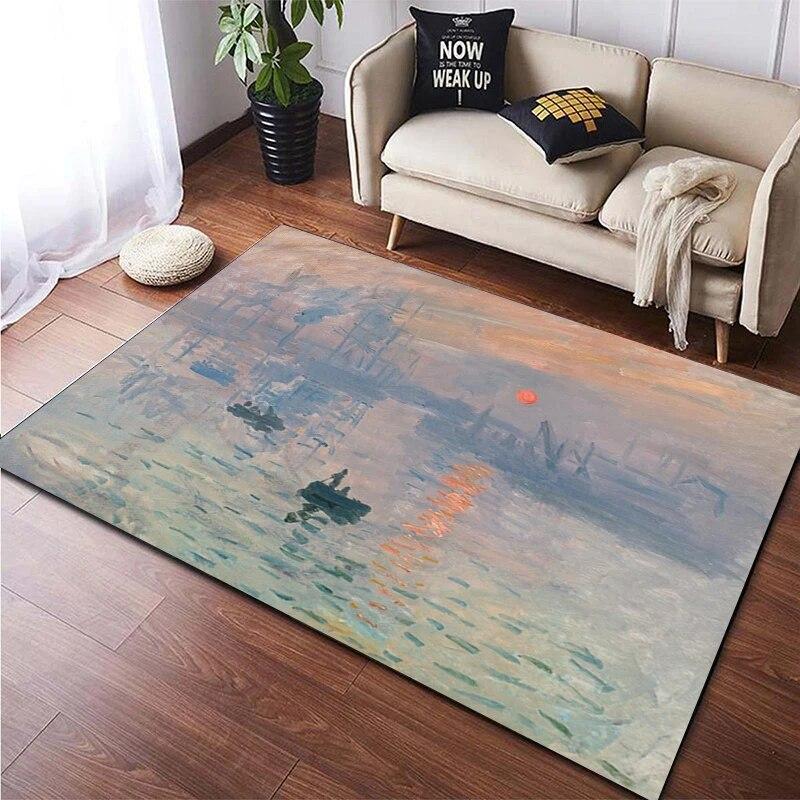 Famous Paintings Art Printed Large Area Rug Soft Carpet Home Decoration Mats Dropshipping Rugs and Carpets for Home Living Room
