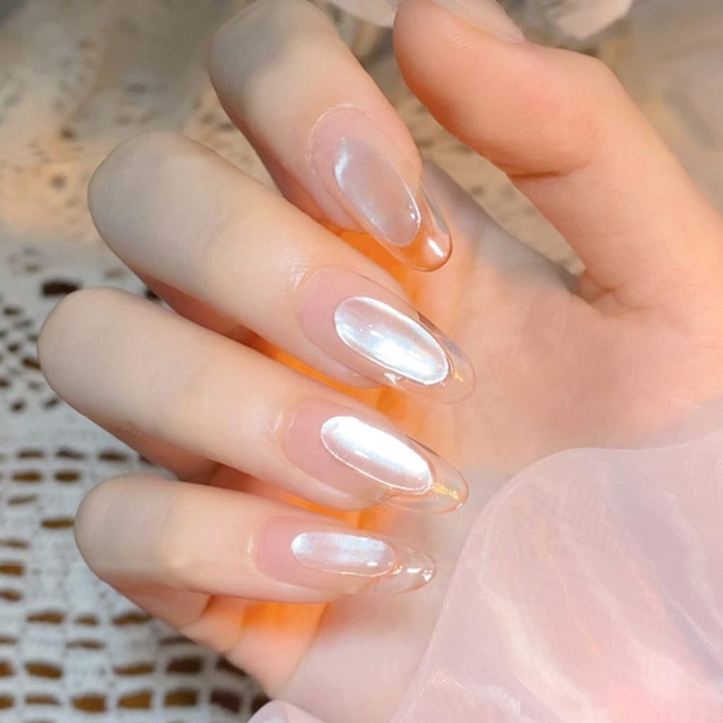 Aurora-Puder, Set mit 4, Perlen-Nagelpuder, Spiegel-Nagelpuder, Metallischer Gel-Nagelpuder, Feine Partikel, Magischer Spiegel, Nagelkunst, Hologramm-Design,