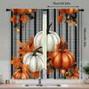 Farmhouse Autumn Pumpkin Pattern Printed Curtains Window Decorations Home Room Set Of 2 Made Polyester