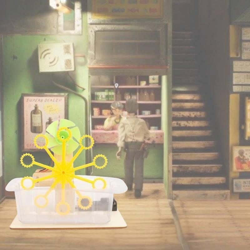 Science Diy Bubble Blower Machine For Kids Wooden Material Assembly Educational Toy