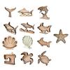 Starfishs Shape Seashells Display Box with Clear Acrylic Front Wood Seashells Holders for Shark Teeth Small Shadows Box