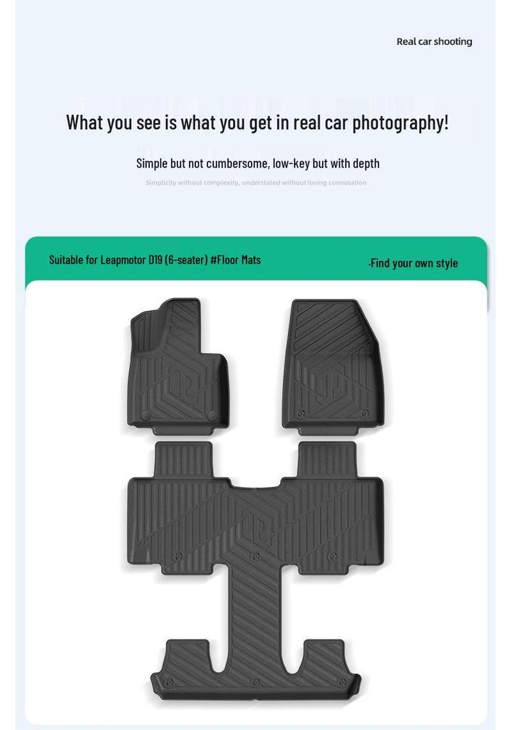 Eco-friendly TPE Floor Mats for Leapmotor D19: Custom Vehicle Mats and Trunk Mat for 26 Models.