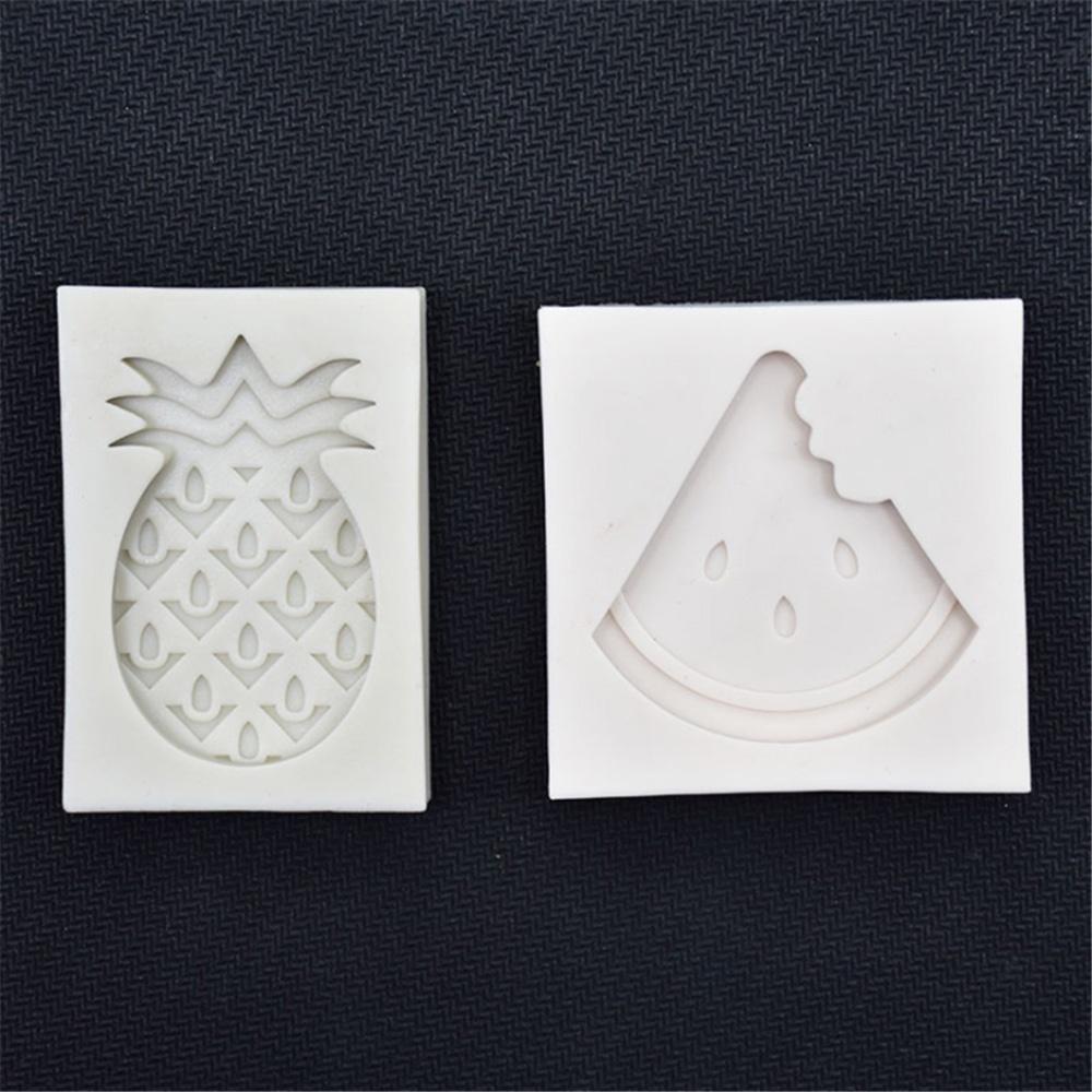 4pcs/set Summer Party Coconut Tree Watermelon Pineapple Silicone Molds Turtle Leaf Chocolate Candy Fondant Cake Decorating Tools