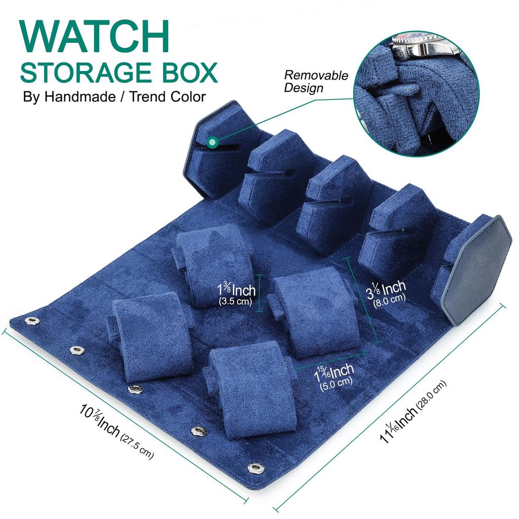 Family Watch Roll for 4 Hexagonal Retro Watch Case Genuine Leather Watch Case Watch Storage Box Luxury Velvet Interior Leather Metal Rubber Watch