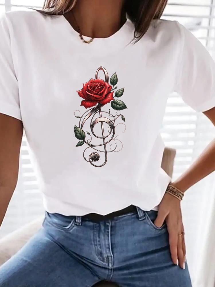 (Asian Size) Letter Style Trend Woman Top Fashion Women Clothing Short Sleeve T Shirt Female Graphic T-shirts Print Tee