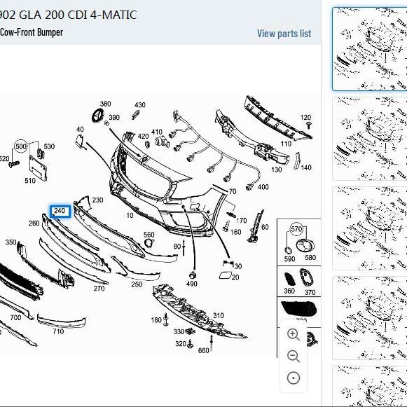 Mercedes-Benz W156 GLA200 Front Bumper Trim
