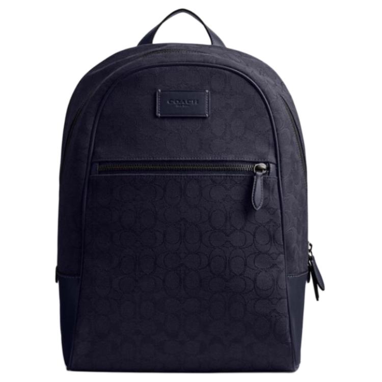 Coach Theo 27 Classic Monogram Fabric Backpack Large Men Backpack Midnight-Navy CAK98-DWP