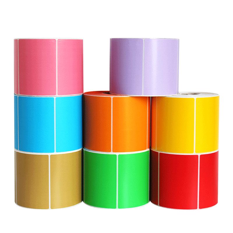 Waterproof Colored Thermal Paper Labels: Red, Yellow, Kraft for Barcode Printing