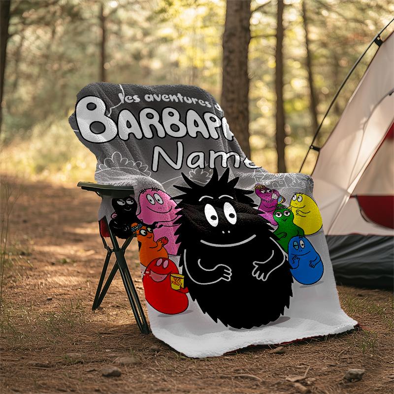 Personalized Custom Name Blanket - Barbapapa Print Design,Blanket for Sofa,Bed,Travel,Camping - Soft and Warm, Great Gift