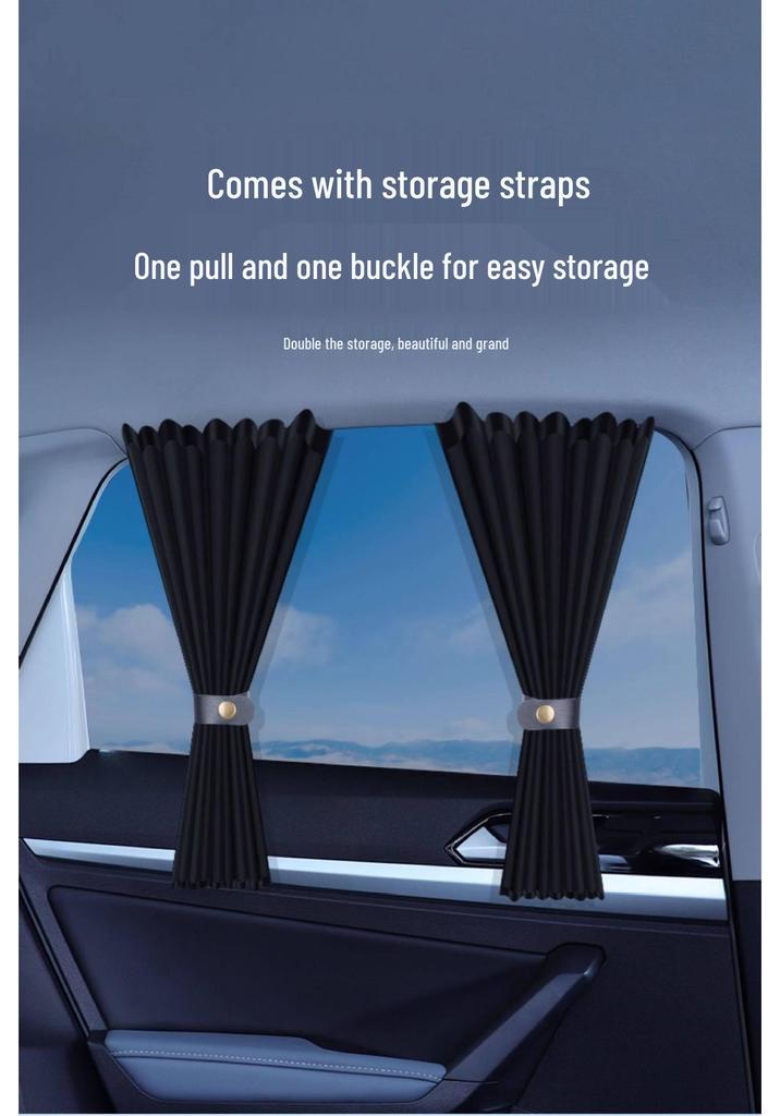 Magnetic Car Privacy Sunshade Curtains for Side Windows - Telescopic Sliding Track Design