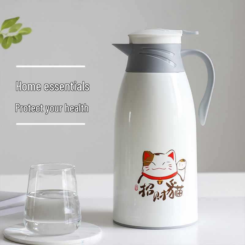 Large Capacity Cat Thermos with Glass Liner - Insulated Kettle for Home and Dorm Use