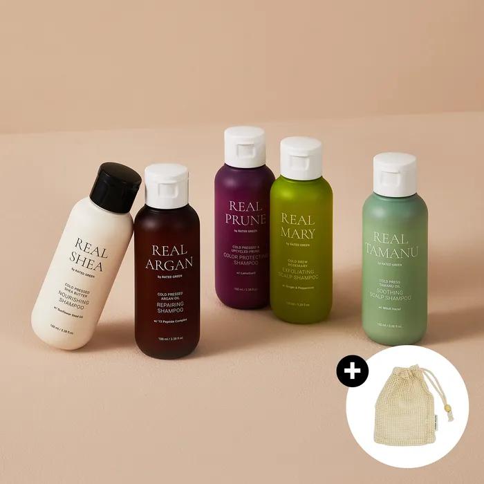 

Мини-шампунь для путешествий Cold Brew/Cold Press, 5 флаконов Realpurun