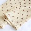Women's 100% Cotton Gauze Pajama Set - Spring/Autumn Lapel Cardigan with Long Sleeve Top and Pants