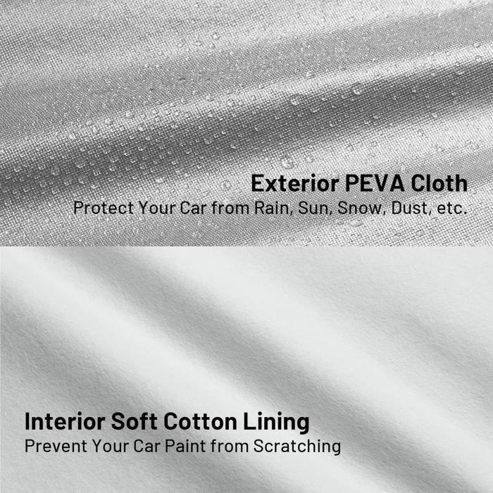 Housse de protection voiture - favoto - peva - imperméable - coton respirant - 375x165x155cm