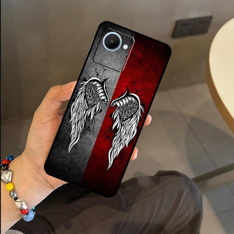 Wings Angel Devil Case For Realme C53 C55 C51 C25 C63 C61 C65 C67 C71 C75 GT6 GT7 Pro 11 12 13 14 15 Pro Plus