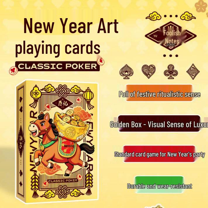 New Year  Get Rich Quickly  Cartoon Poker Cards -  Success on Horseback  for Casual Gatherings