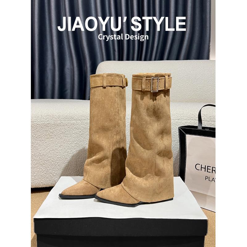 Genuine leather~ 5cm thick bottom heightening flip-flops women's outer wear 2025 summer new fashion casual one-pedal cool slippers