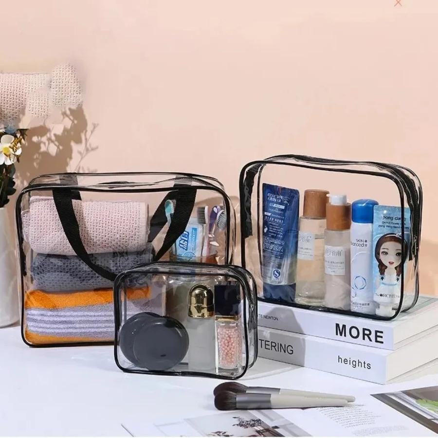3 Veľkosti Priehľadné Kozmetické Tašky Veľkokapacitná Taška na Kočík Cestovný Organizér Úložné Vrecko Taška na Make-up Kozmetiku Multifunkčná