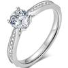 New 925 Sterling Silver Ring Micro-Inlaid Simulation Diamond Princess Ring Female Charm Jewelry Gift