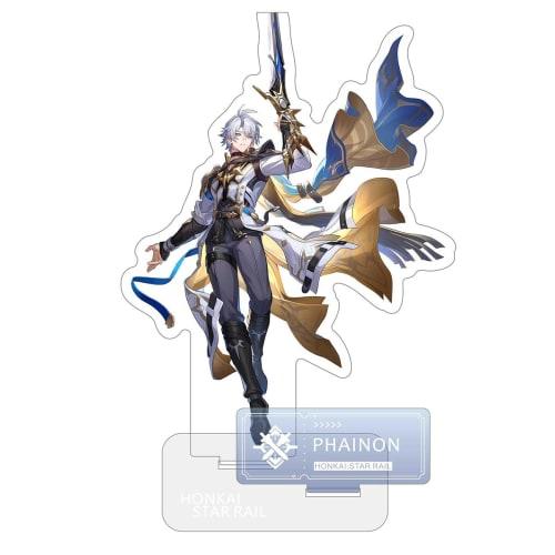 Set of 5 Hokai Star Rail Fainon Merchandise: Acrylic Stand, Keychain, Badge, Clear Acrylic Card, and Shikishi (Shikishi). Perfect as a Figurine, Room
