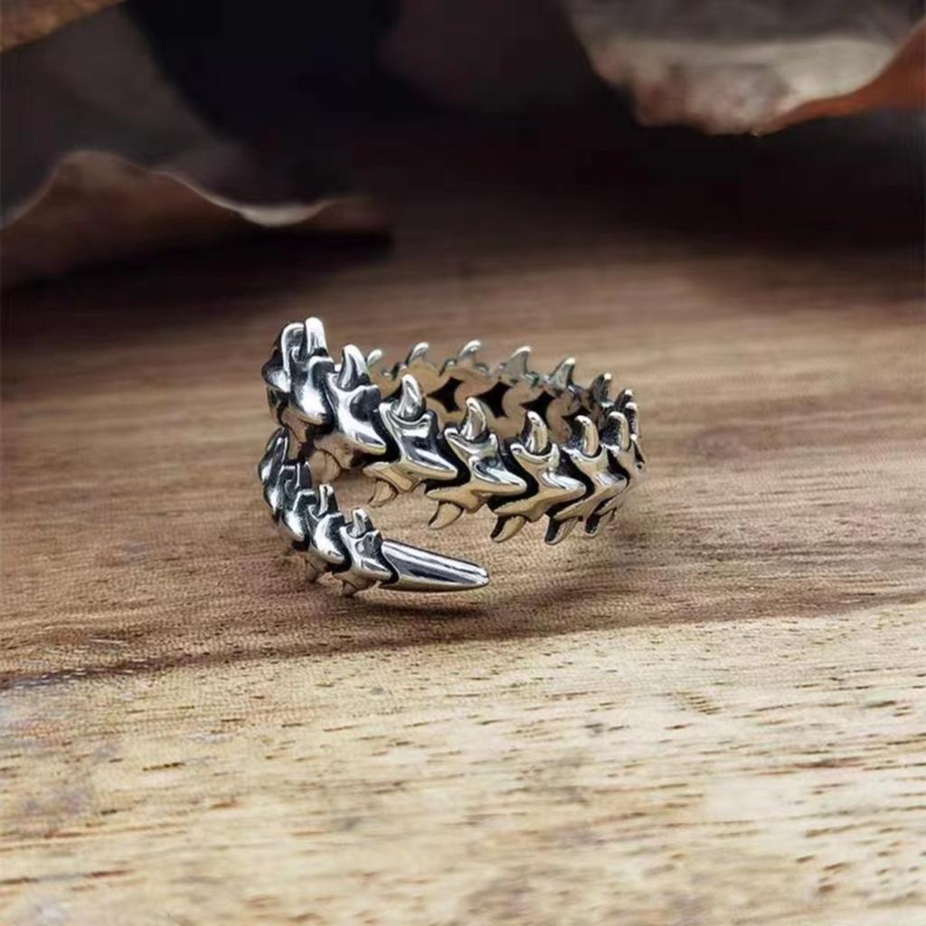 Adjustable Centipede Ring, Stainless Steel Punk Jewelry for Women Men, Comfort Fit Daily Wear Gift Idea