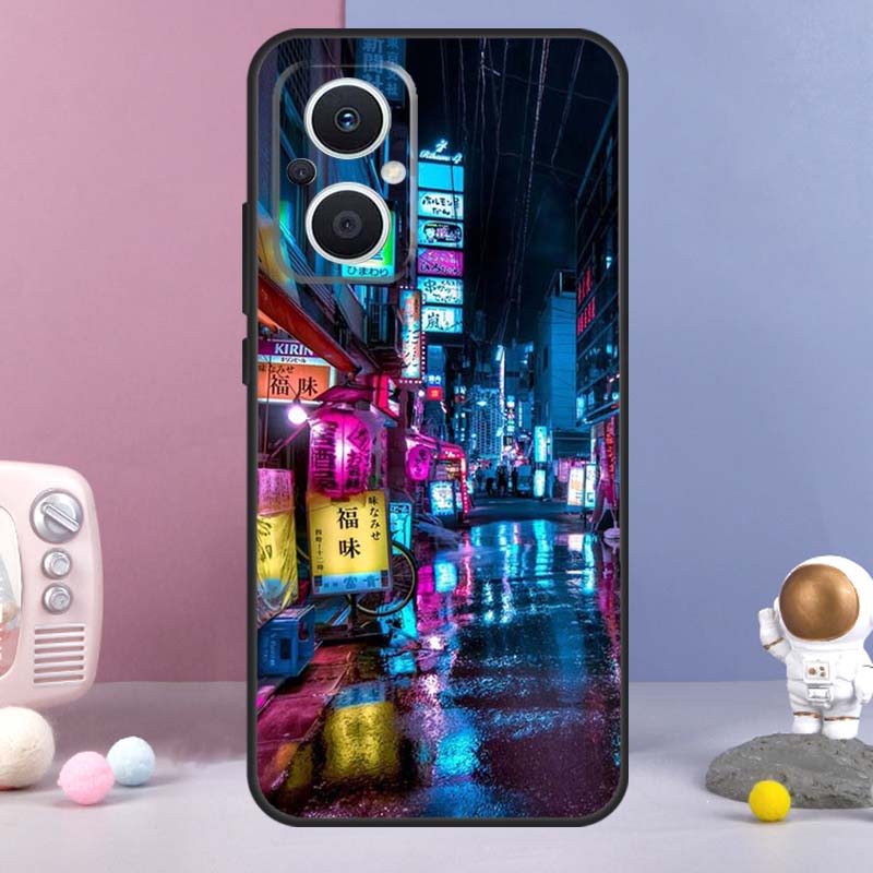 Japanese Night City Aesthetic Funda For OPPO Reno 14 F 11F 12F 13F 10 11 12 13 Pro 7 8 Lite OPPO Find X8 X6 X5 X9 Pro Case