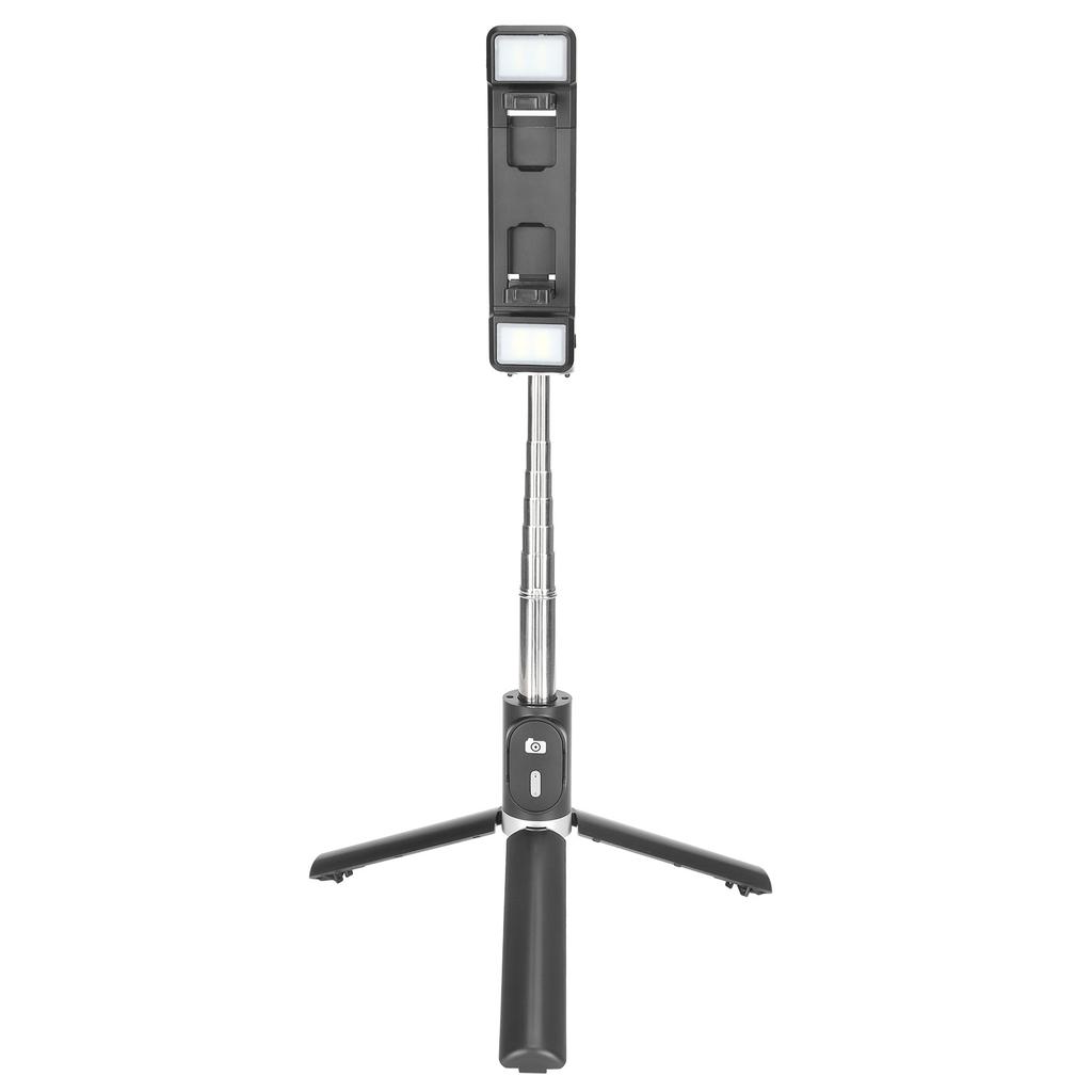 Tripod Selfie Stick with Light Mobile Phone Wireless Bluetooth Foldable Mini StandBlack