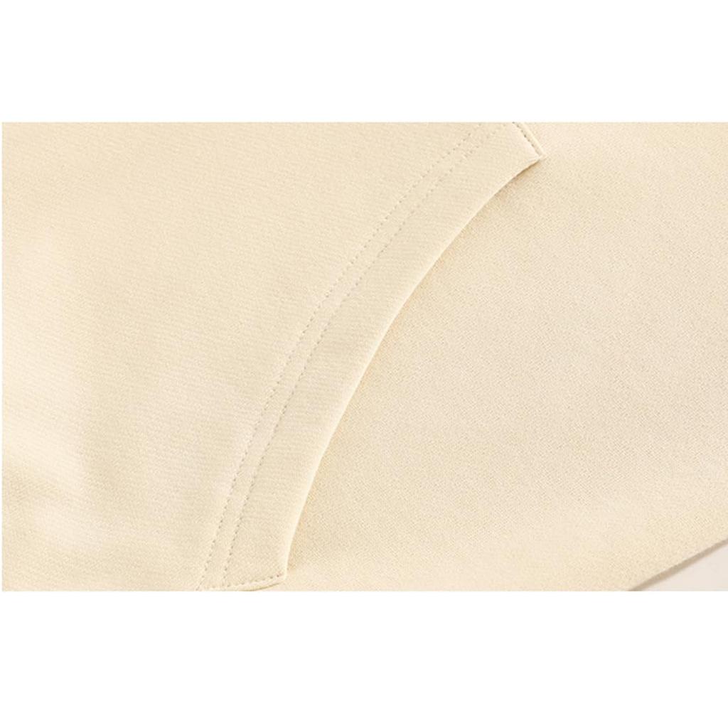 Long Sleeve Solid Loose Plus Sizes [OKJCON] Women's Hoodie, Autumn, Zip-Up, Color, Fit, Hooded, Stylish, (JP, Alphabet, XL, Beige)