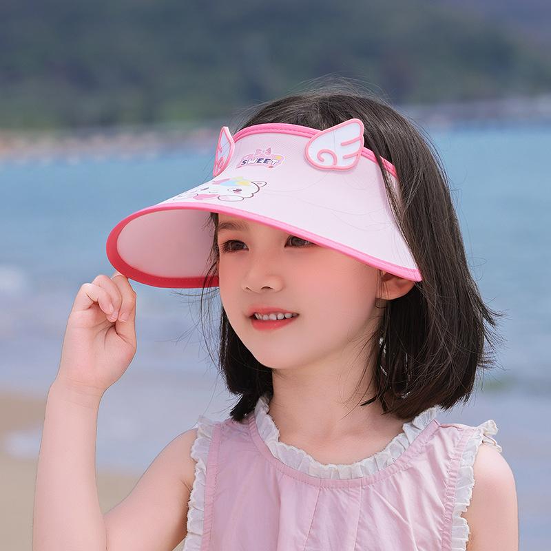 Children's Hats Summer Cartoon Cute Empty Top Hats Boys and Girls Sun Hats Outdoor Big Brim Sun Hat
