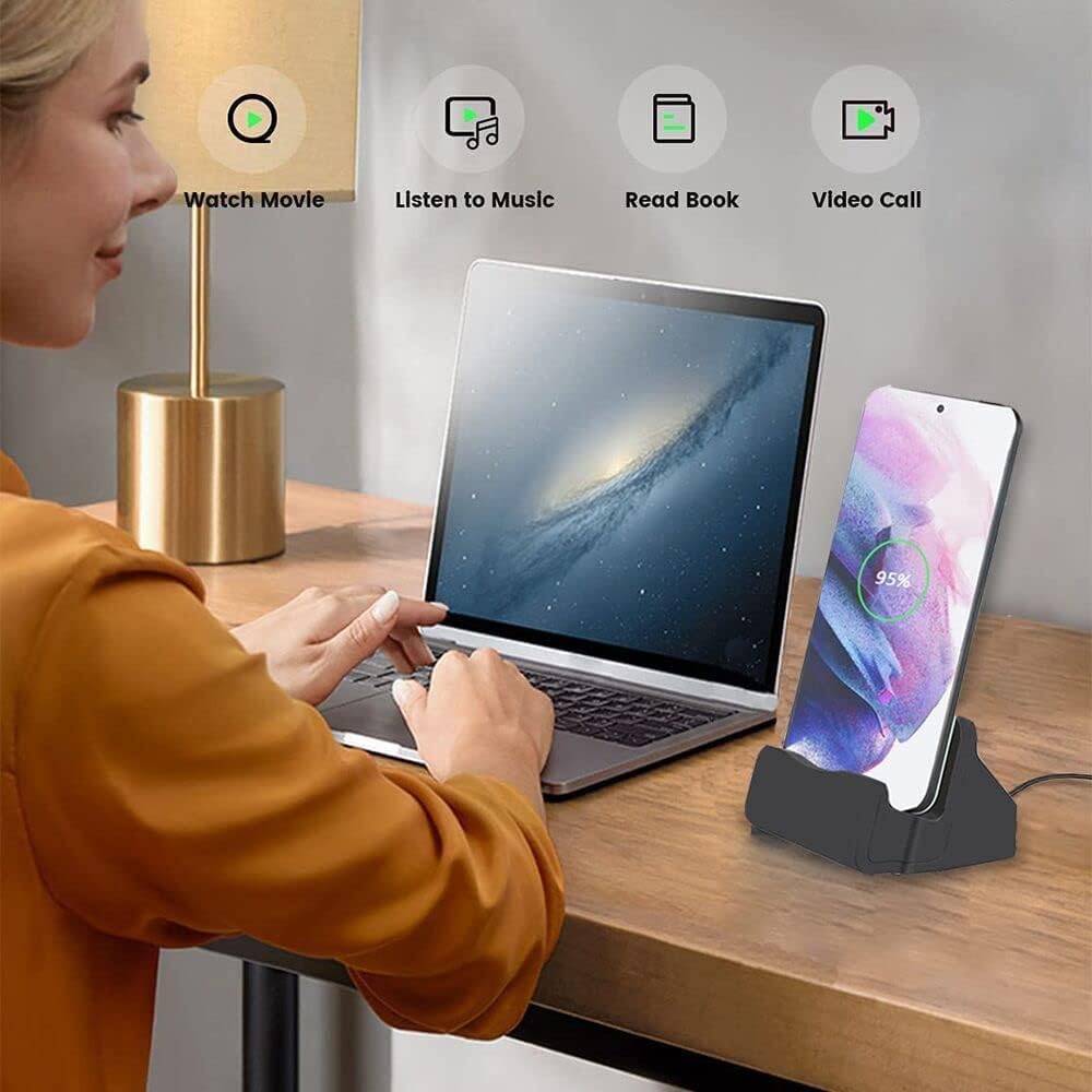 USB C Charger Dock Stand for iPhone 15 Series, Samsung Galaxy, LG, HTC, Google Pixel and More Type-C Phone, USB C Charging Dock for Switch/Switch