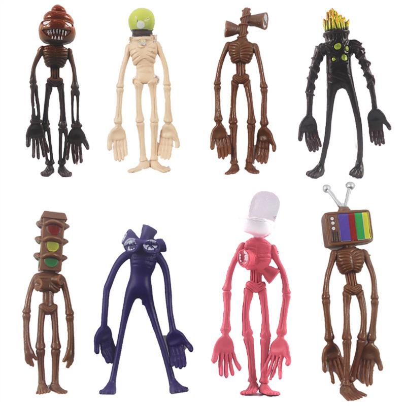 New 8pcs Siren Head Cosplay Action Figures Cartoon Sirenhead Figurines Urban Legendary Foundation Models Horror Scary Halloween