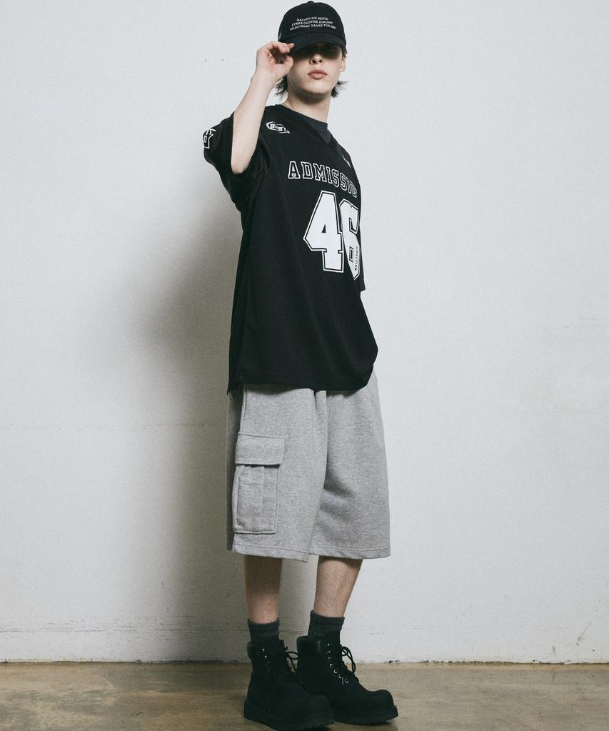 BUNKERBUSTER Mesh Rugby Jersey V-Neck Short Sleeve Tee Mq2Tu259_Black